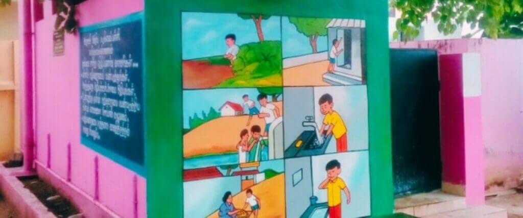 Wall art for sanitation and hygiene awareness