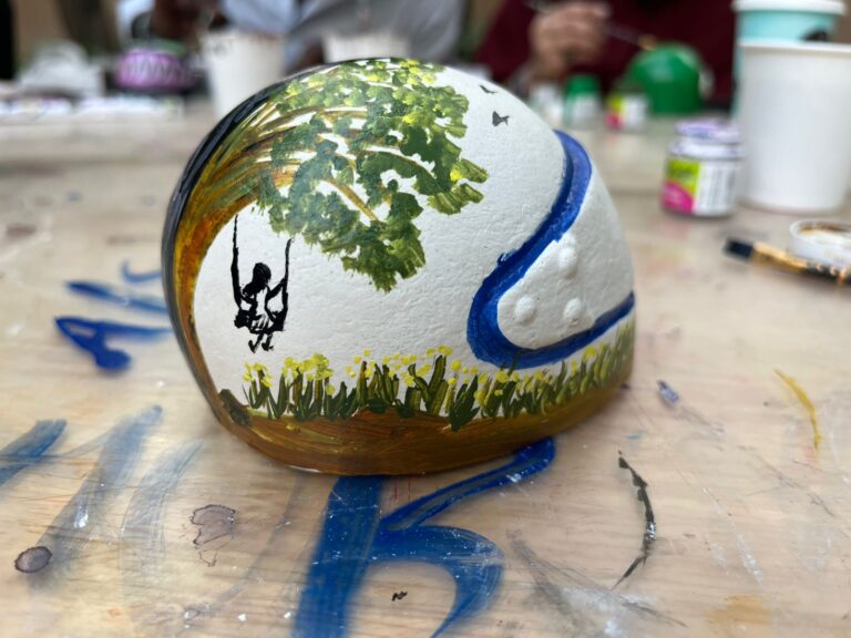 Painting clay helmet