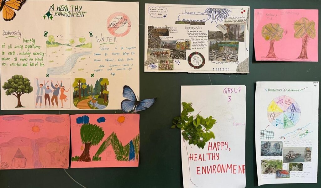 Activity done by students on healthy and unhealthy environemnt
