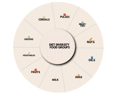 Ten key food groups of DDS